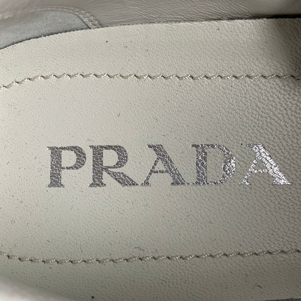 PRADA Size 10 White Multi-Color Leather Aplique Low Top Sneakers - Picture 8 of 8